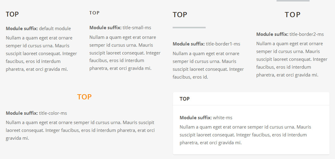 Module designs module-suffixes