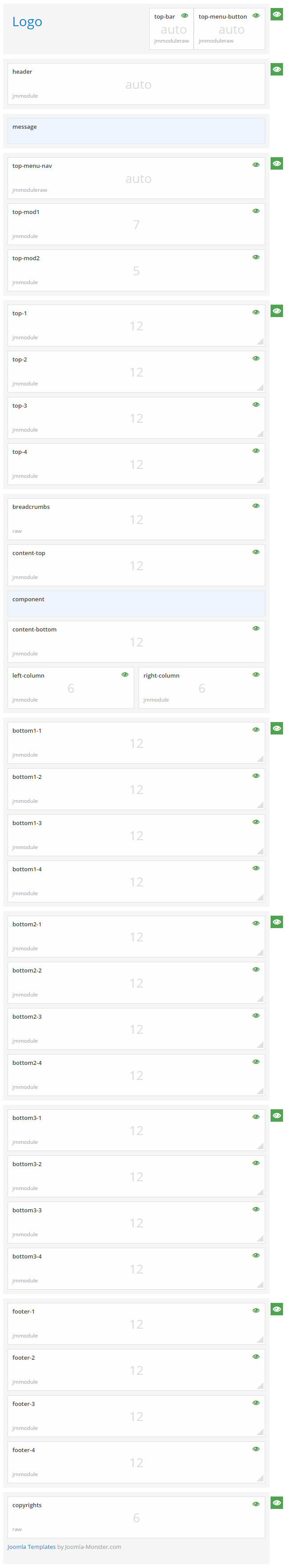 Module positions for small screen Module positions for small screen